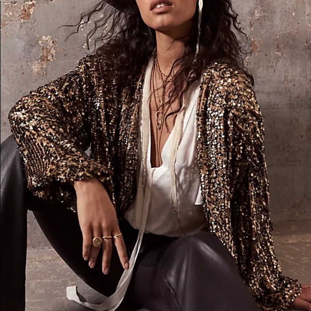 Free People sequin duster medium